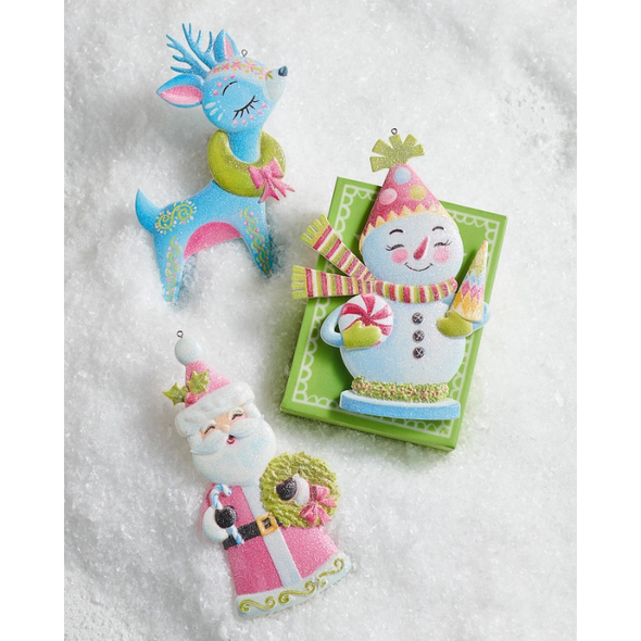 Raz 7" Set of 3 Christmas Cheer Vintage Inspired Christmas Ornaments  4616251