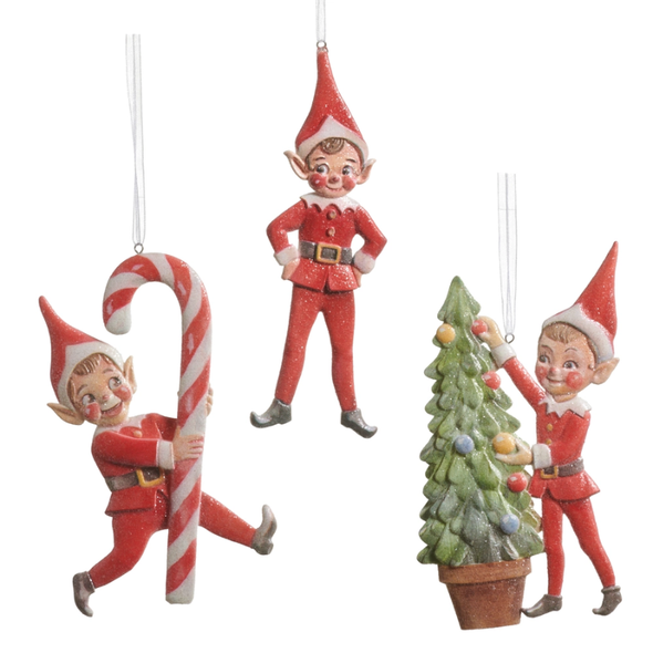 Raz 6" Set of 3 Santa's Little Helper Christmas Ornament 4616330