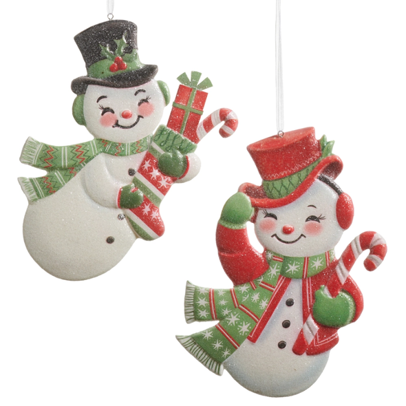 Raz 7" Set of 2 The Great Snowman Adventure Christmas Ornament 4616333