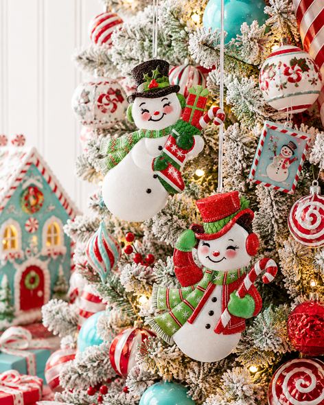 Raz 7" Set of 2 The Great Snowman Adventure Christmas Ornament 4616333-2