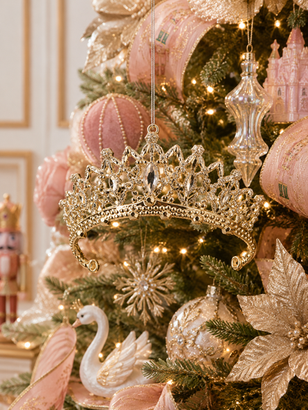 Raz 5.25" Gold Jeweled Tiara Christmas Ornament 4619218-2