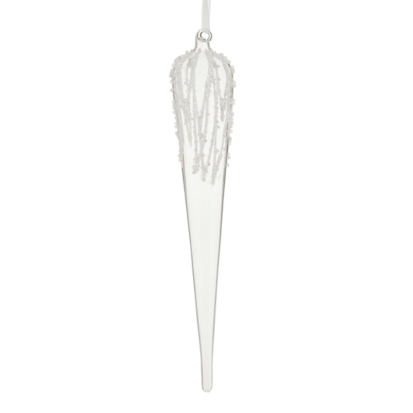 Raz 12" Crusted Icicle Glass Christmas Ornament 4624673