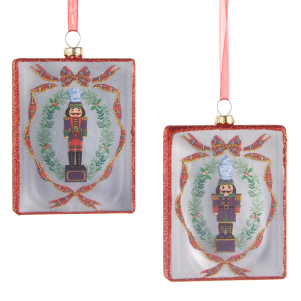 Raz 4.5" Noble Nutcracker Rectangle Glass Christmas Ornament 4624803