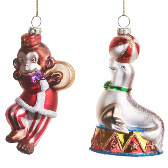 Raz 5.5" Circus Character Glass Christmas Ornament 4625004