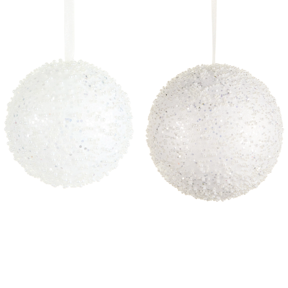 Raz 5" or 8" Pearl Ball Christmas Ornament