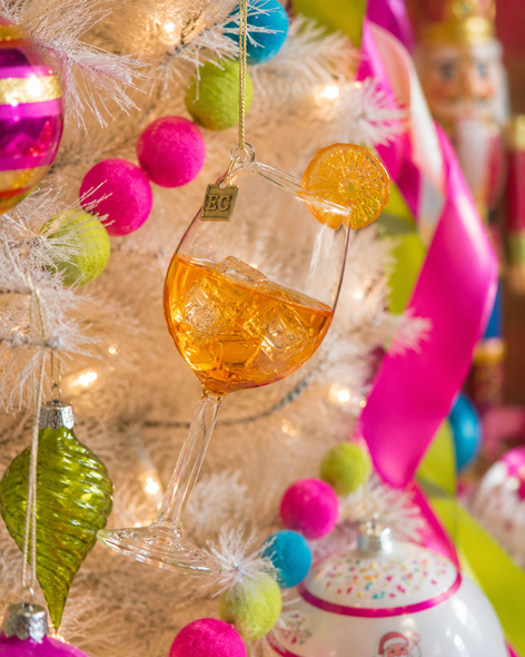 Raz Eric Cortina 6.25" Spritz Cocktail Glass Christmas Ornament 4653186-2