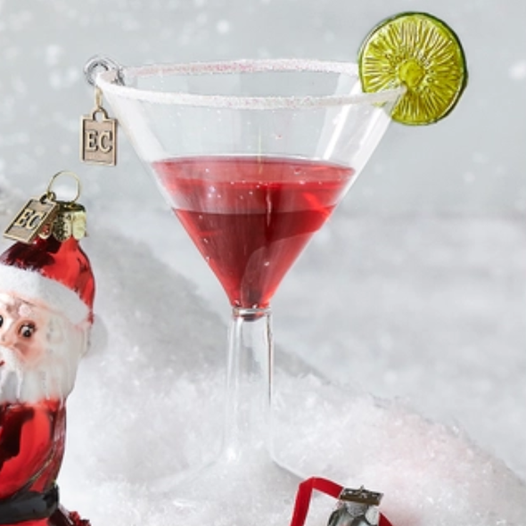 Raz Eric Cortina 5.5" Cosmo Cocktail Glass Christmas Ornament 4653188