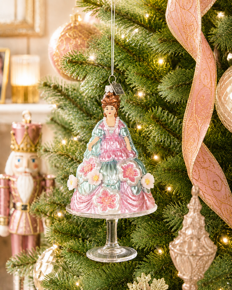 Raz Eric Cortina 6.25" Antoinette Cake Glass Christmas Ornament 4653213-2