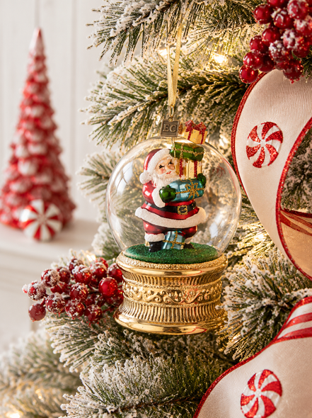 Raz Eric Cortina 4.75" The Gift Giver Santa Globe Glass Christmas Ornament 4653230-2