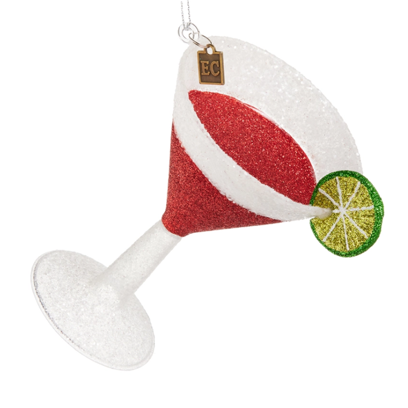 Raz Eric Cortina 5.5" Glitter Pop Cosmo Cocktail Glass Christmas Ornament 4653239 -2
