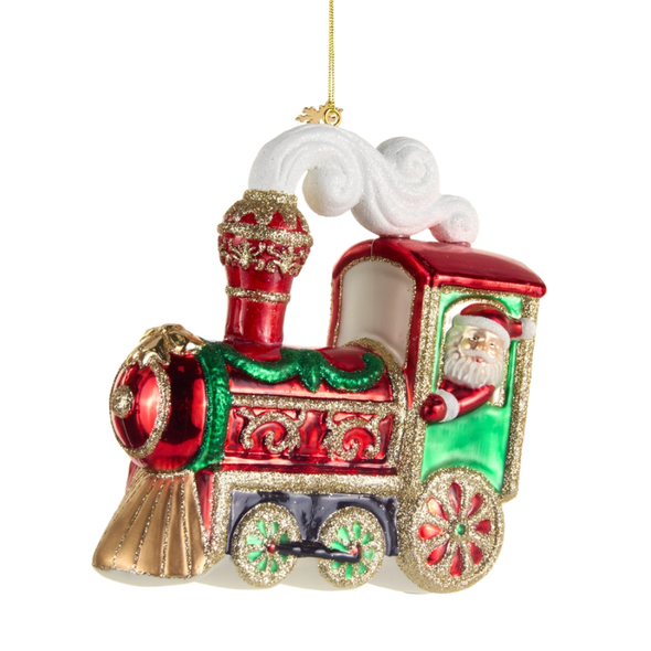 Raz 6" Train Glass Christmas Ornament 4657709