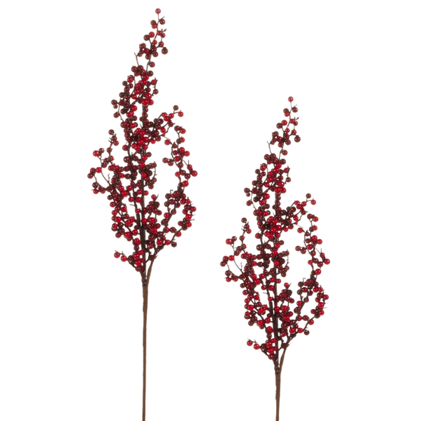 Raz 30" Set of 2 Red Berry Branch Christmas Tree Accessory F4525030