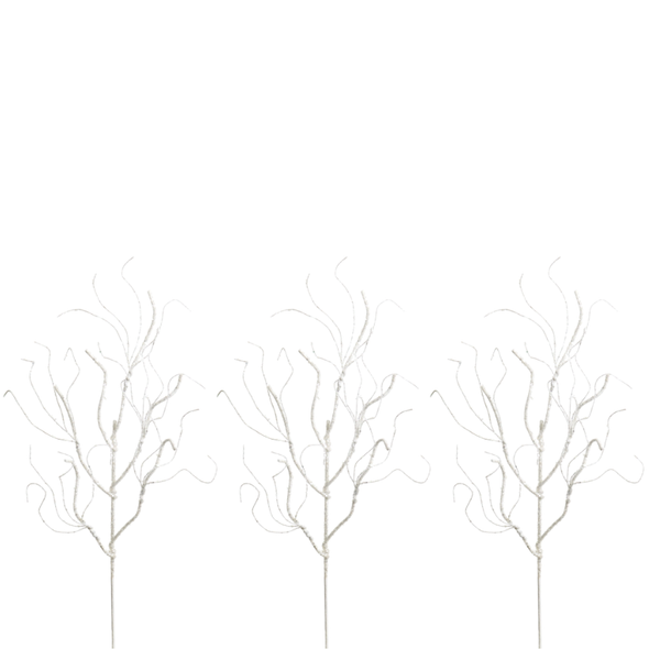 Raz 30" Set of 3 Glittered White Branch Christmas Tree Accessory F4606705