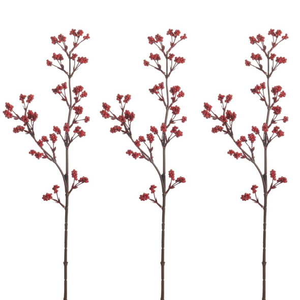 Raz 25" Set of 3 Red Berry Christmas Tree Spray F4606808