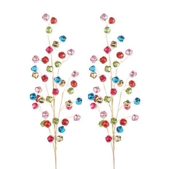 Raz 28.5" Set of 2 Multicolor Jingle Bell Christmas Tree Spray F4617639