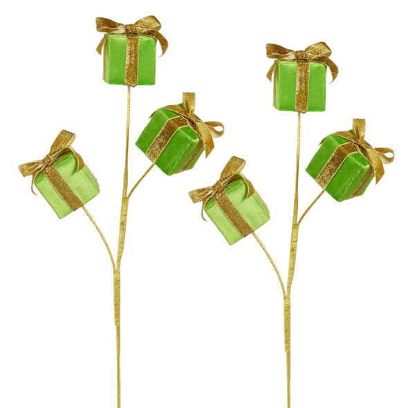 Raz 27" Set of 2 Green Package Christmas Tree Spray F4631084