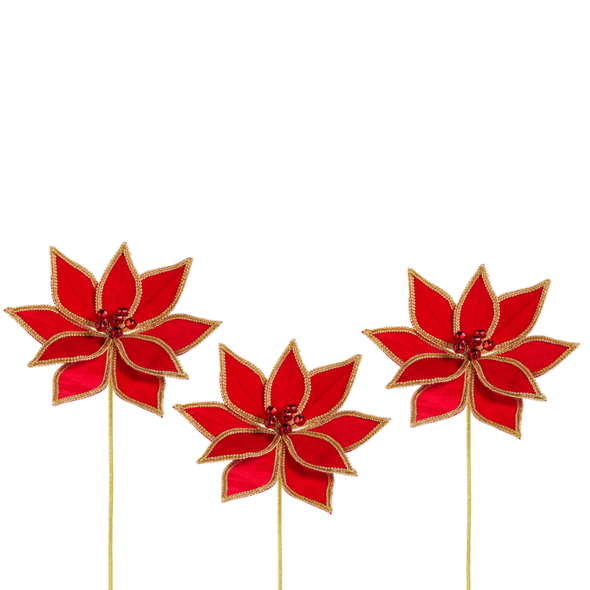 21" Red Velvet Poinsettia