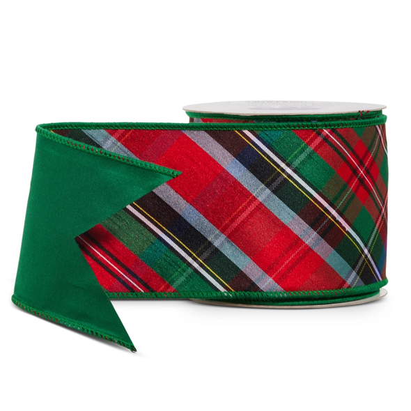 Raz 4" X 10 Yds Tartan Plaid Wired Christmas Ribbon R4627830