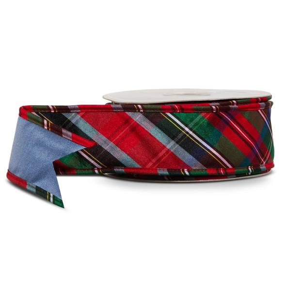 Raz 2.5" X 10 Yds Tartan Plaid Wired Christmas Ribbon R4627833