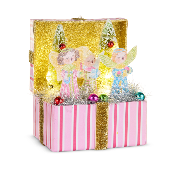 5.5" Lighted Choir Angel or 9" Christmas Cheer Vignette Box Christmas Decoration  -2