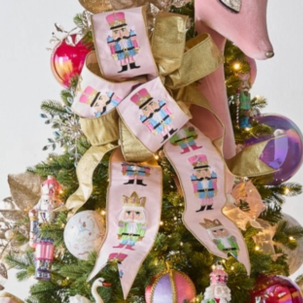 Raz 4" X 10 Yds Pink Nutcracker Wired Christmas Ribbon R4671758