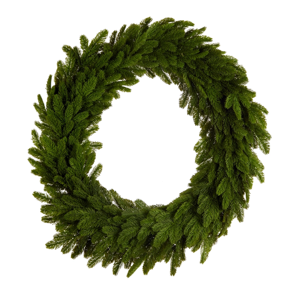 Raz 36" Real Feel Bright Green Cedar Christmas Wreath W4641758 -2
