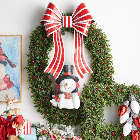 Raz 30.5" Iced Oval Cedar Christmas Wreath W4641773