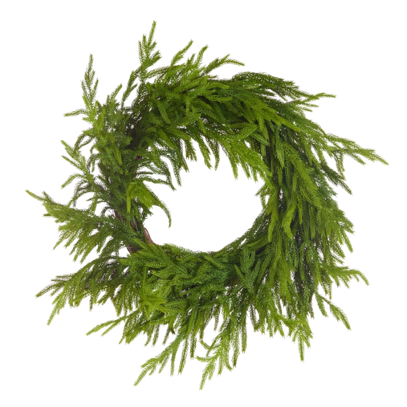 Raz 26" or 30" Real Touch Real Feel Norfolk Pine Christmas Wreath -2