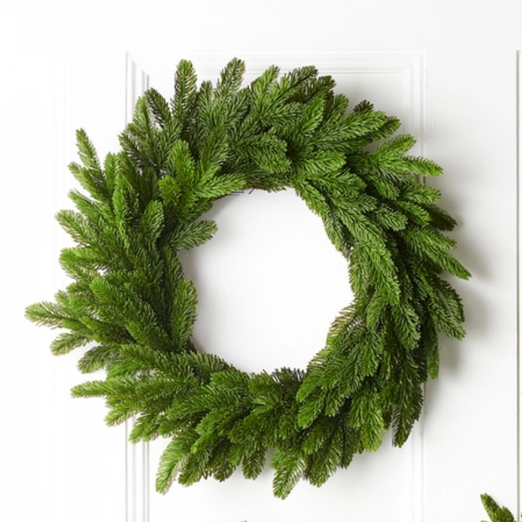 Raz 28" Real Feel Bright Green Cedar Christmas Wreath W4641853
