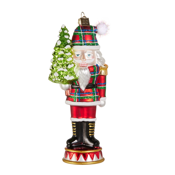 Raz 7.5" Plaid Nutcracker Ornament 4653176