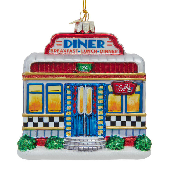 Kurt Adler Noble Gems™ 4.5" Retro Diner Glass Christmas Ornament NBX0213