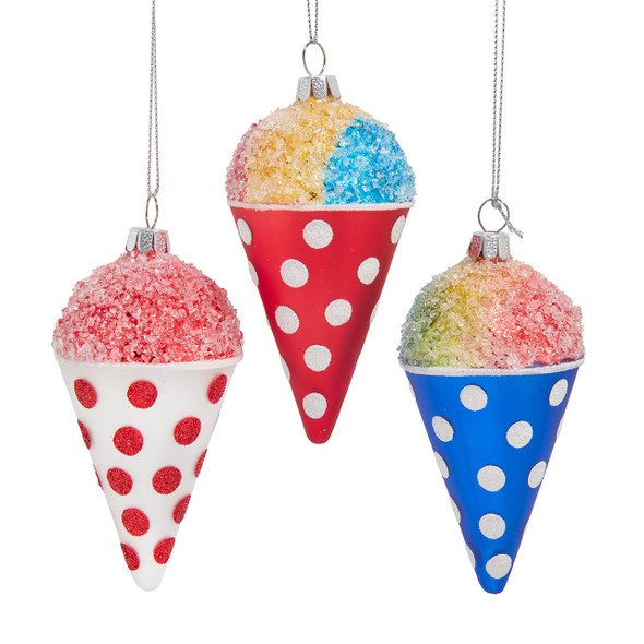 Kurt Adler Noble Gems™ 4" Snow Cone Glass Christmas Ornament NB1885