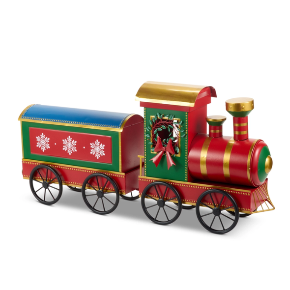 Raz 24" Metal Lively Locomotive Train Large Christmas Decoration 4617079