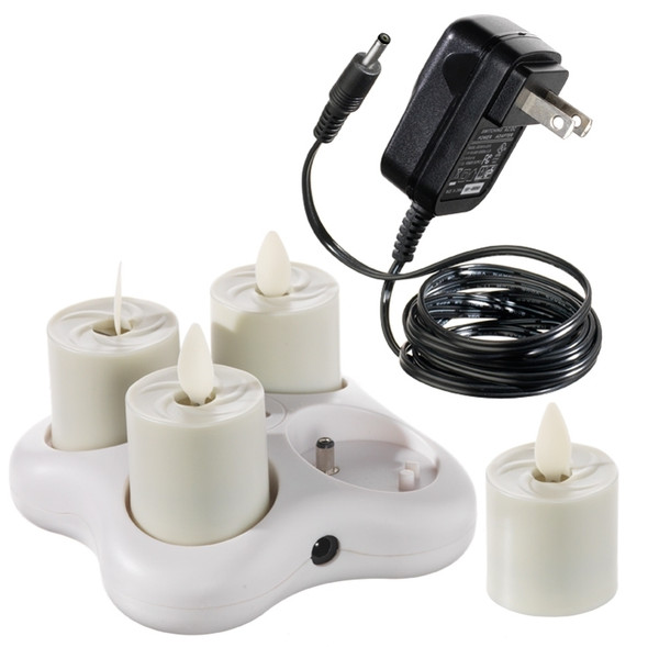 Liown Rechargeable 1.6" Moving Flame Tealight System with Charger 36120