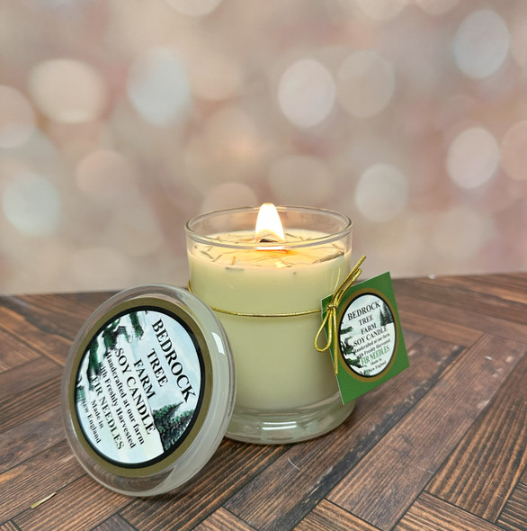 Bedrock Tree Farm Fir Needle Scented Libbey Status Wood Wick 12 oz Soy Candle LSJ12-2 Bedrock Tree Farm Fir Needle Scented Libbey Status Wood Wick 12 oz Soy Candle LSJ12-2