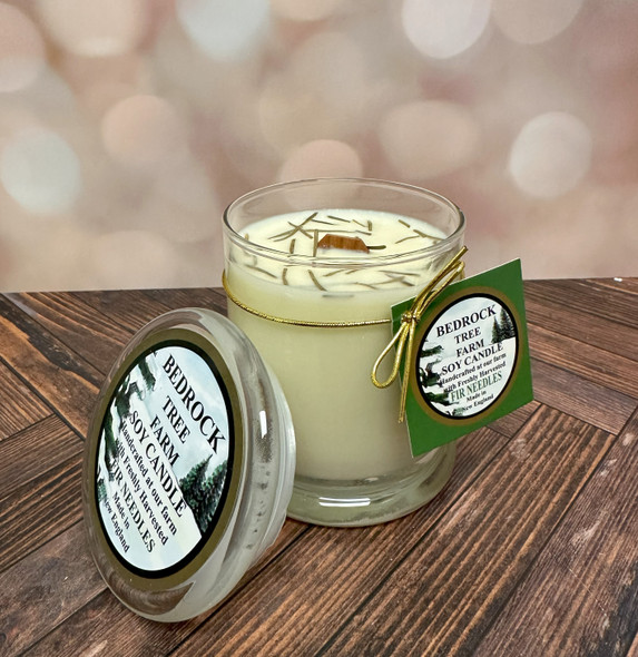 Bedrock Tree Farm Fir Needle Scented Libbey Status Wood Wick 12 oz Soy Candle LSJ12-3 Bedrock Tree Farm Fir Needle Scented Libbey Status Wood Wick 12 oz Soy Candle LSJ12-3