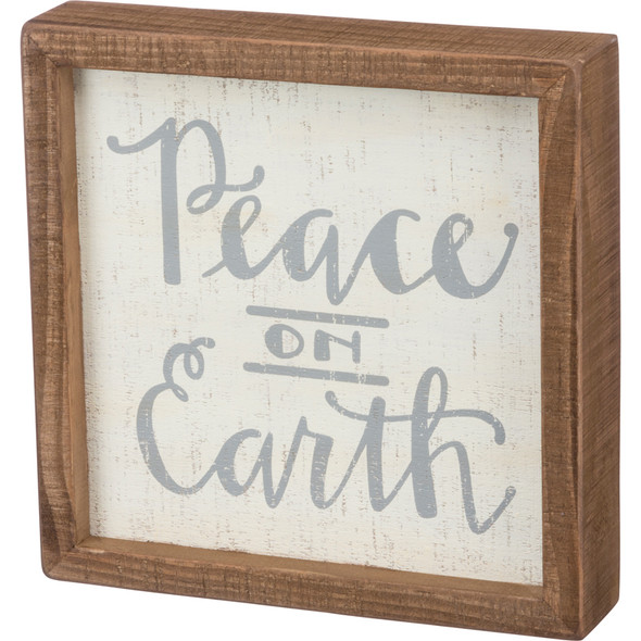 Primitives By Kathy 8" Peace On Earth Christmas Box Sign 100300