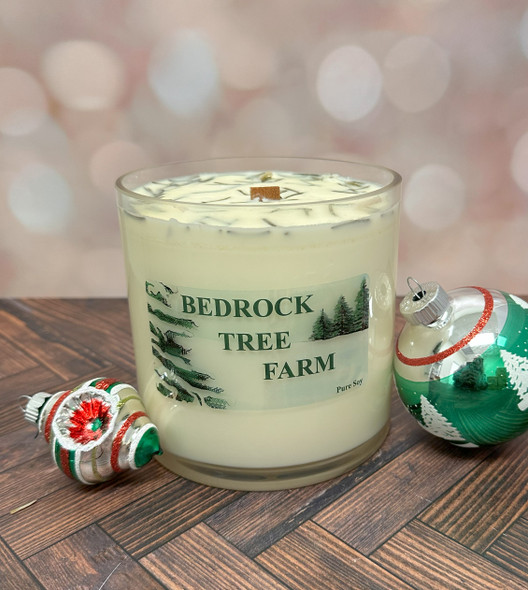 Bedrock Tree Farm 32 oz Fir Needle Scented Christmas Candle V32NAT-5 Bedrock Tree Farm 32 oz Fir Needle Scented Christmas Candle V32NAT-5