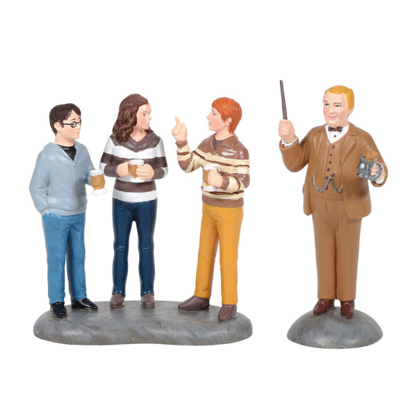 Department 56 Harry Potter Village Professor Slughorn & the Trio Figure 6006515 -2