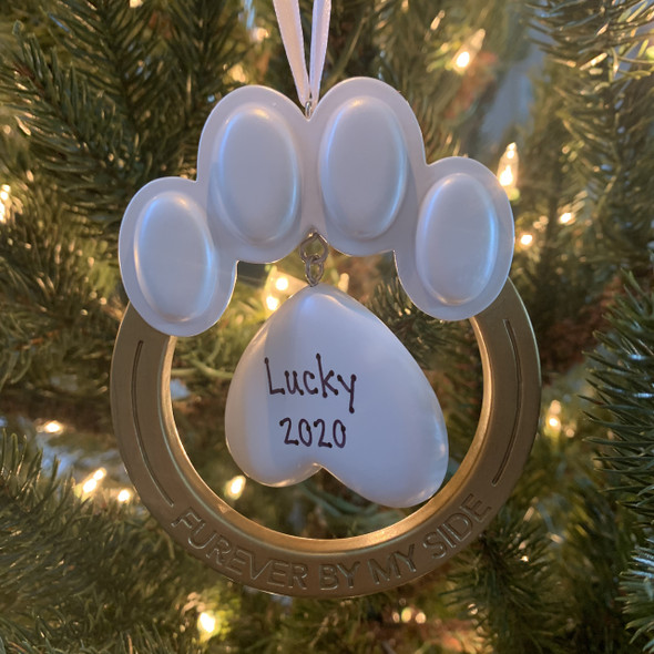 Hallmark 4" Pet Paw Memorial Personalized Christmas Ornament 1HGO2252