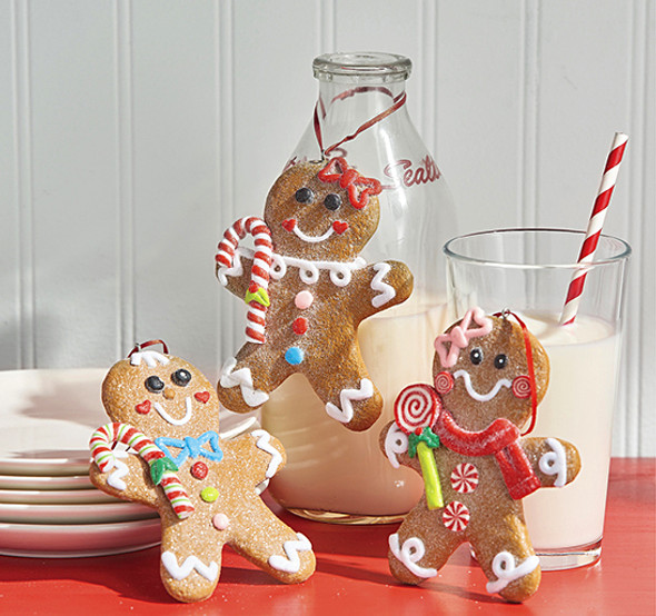 Raz 5" Decorated Gingerbread Boy or Girl Christmas Ornament 4015547 Raz 5" Decorated Gingerbread Boy or Girl Christmas Ornament 4015547