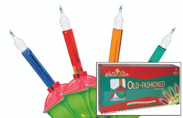 Brite Star 7 Count Old Fashioned Red and Green Base Multicolor Bubble Light Strand 37-522-00
