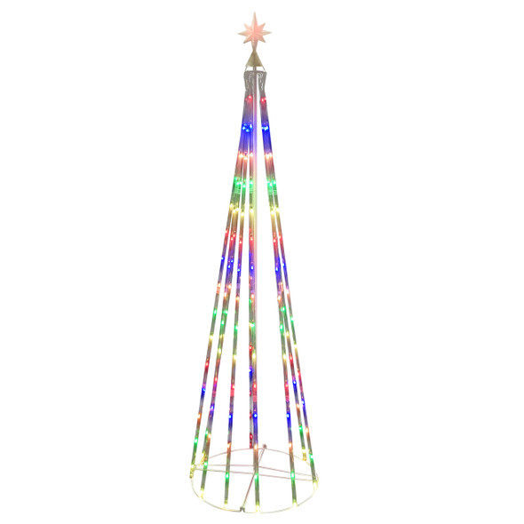 Brite Star 7' LED Lighted Cone Tree Light Show Outdoor Christmas Decoration 48-540-00