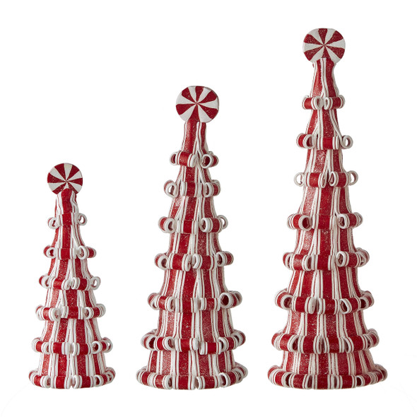 Raz Set of 3 Peppermint Candy Tree Christmas Decoration 4116383 -2