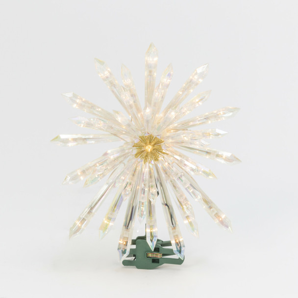 13.5" Electric Lighted Glittered Crystal Starburst Christmas Tree Topper 2619000