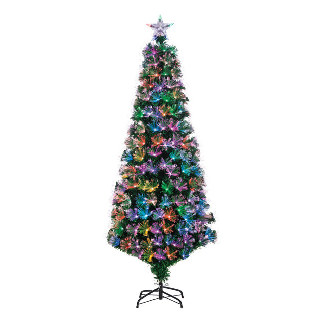 6' Color Changing Fiber Optic Tinsel Christmas Tree 6522-60M -2