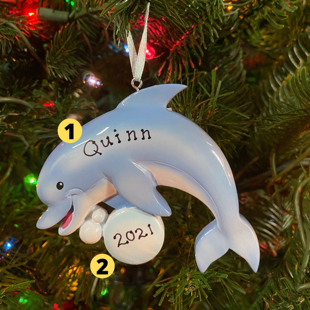 Dolphin Personalized Christmas Ornament OR1851-D