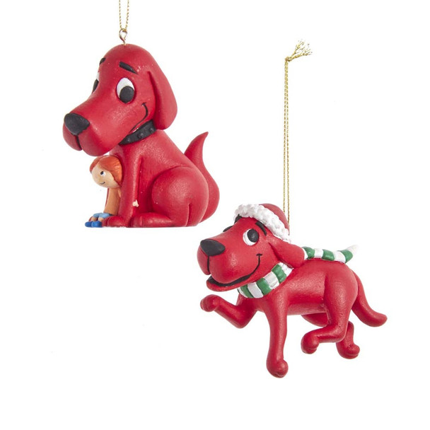 ornamen cetakan tiup anjing merah besar 3" clifford crd1201