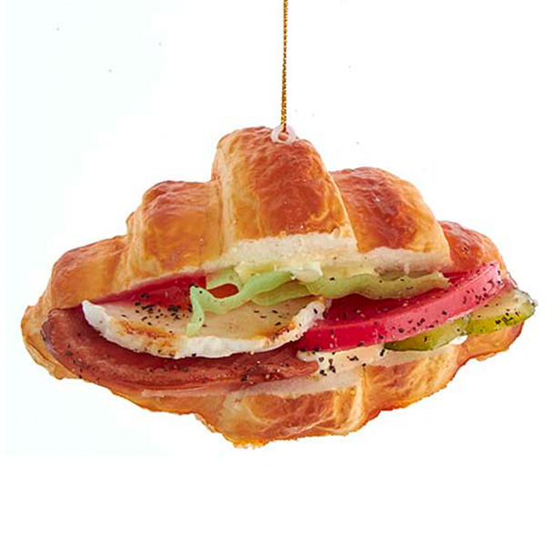 adorno navideño de pan sándwich croissant de 5,3" d3958 -4