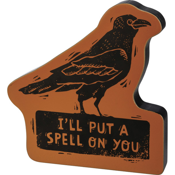 Primitives By Kathy 7" I'll Put A Spell On You Chunky Sitter Halloween Sign 109284 -2